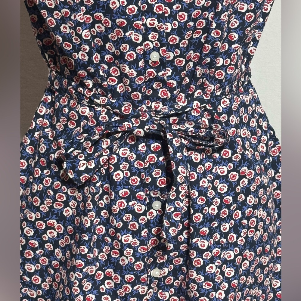 Tommy Hilfiger Sheath Belted Button Down Midi Dress Sleeveless Collar Size 10 - Picture 2 of 8